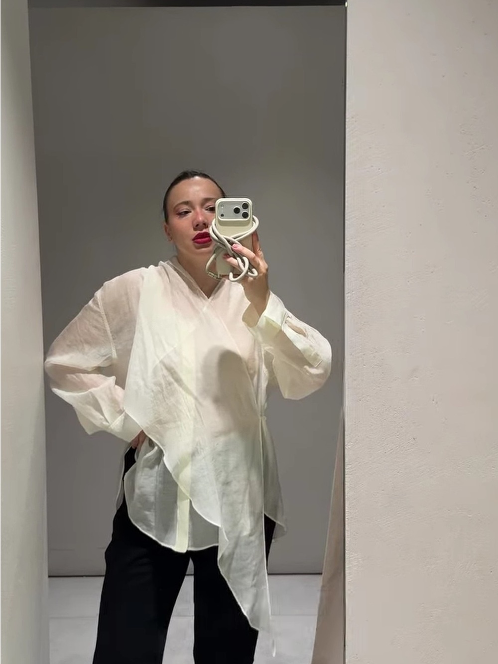 ZARA ZW COLLECTION HANDKERCHIEF SHIRT - Picture 9 of 11